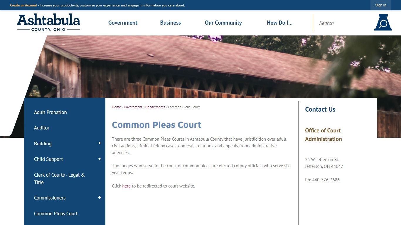 Common Pleas Court | Ashtabula County, OH - Official Website